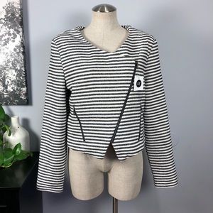 Tart Collections Black and White Striped Blazer